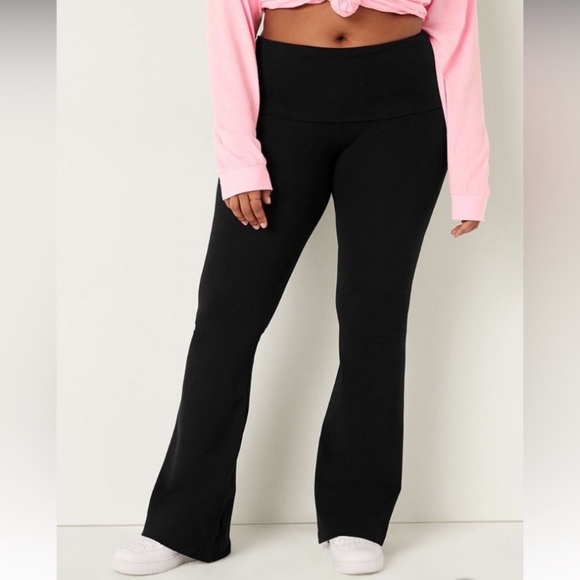 🔥VS Pink Originals htf bling foldover flare yoga leggings sz XL, XXL NWT - Picture 2 of 7